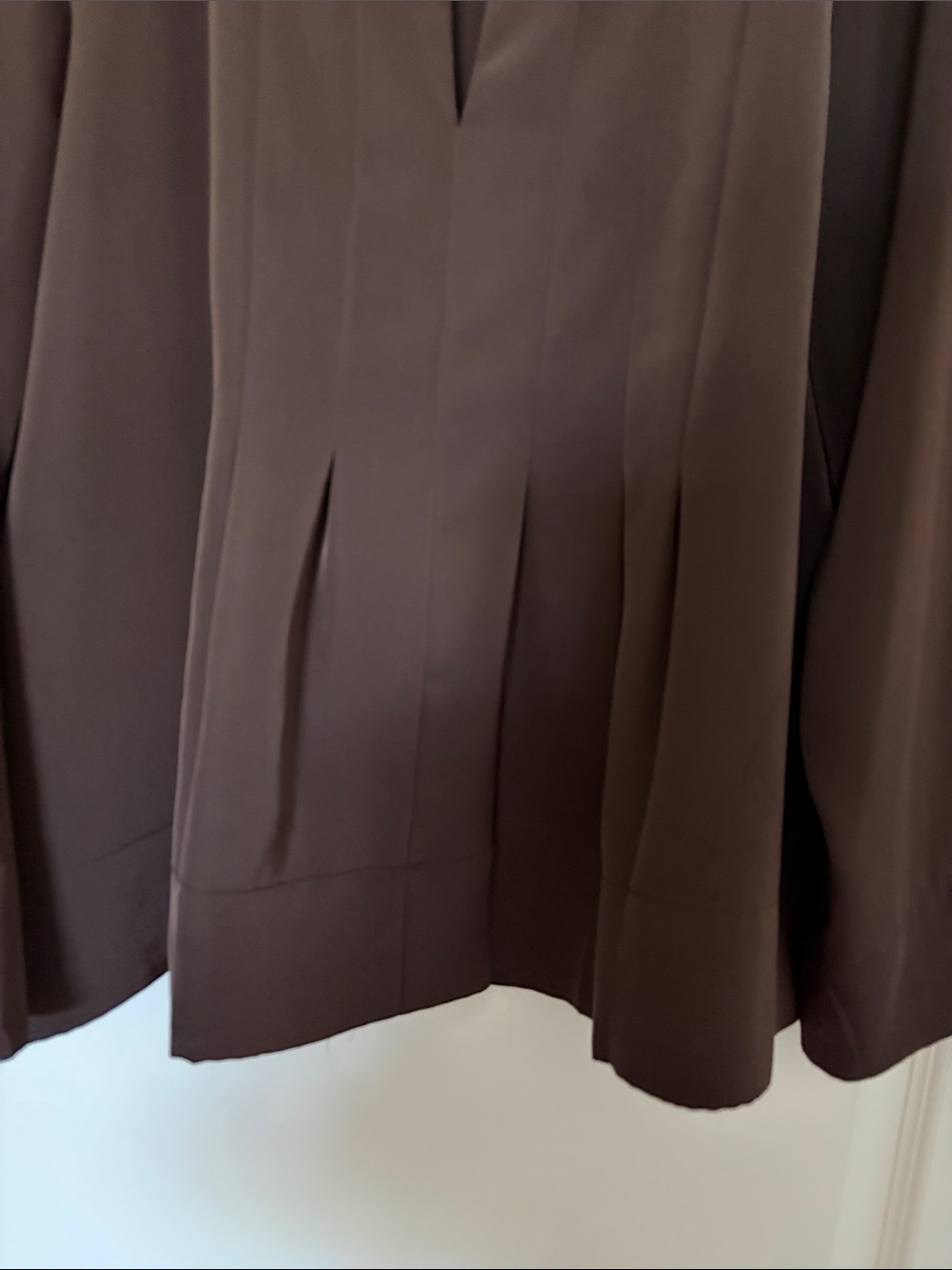 Banana Republic Chocolate Brown Long-Sleeve Split-Neck Blouse - Picture 3 of 6